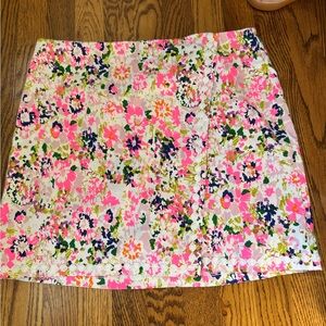 Crown & Ivy Pink and Green Floral Pencil Skirt